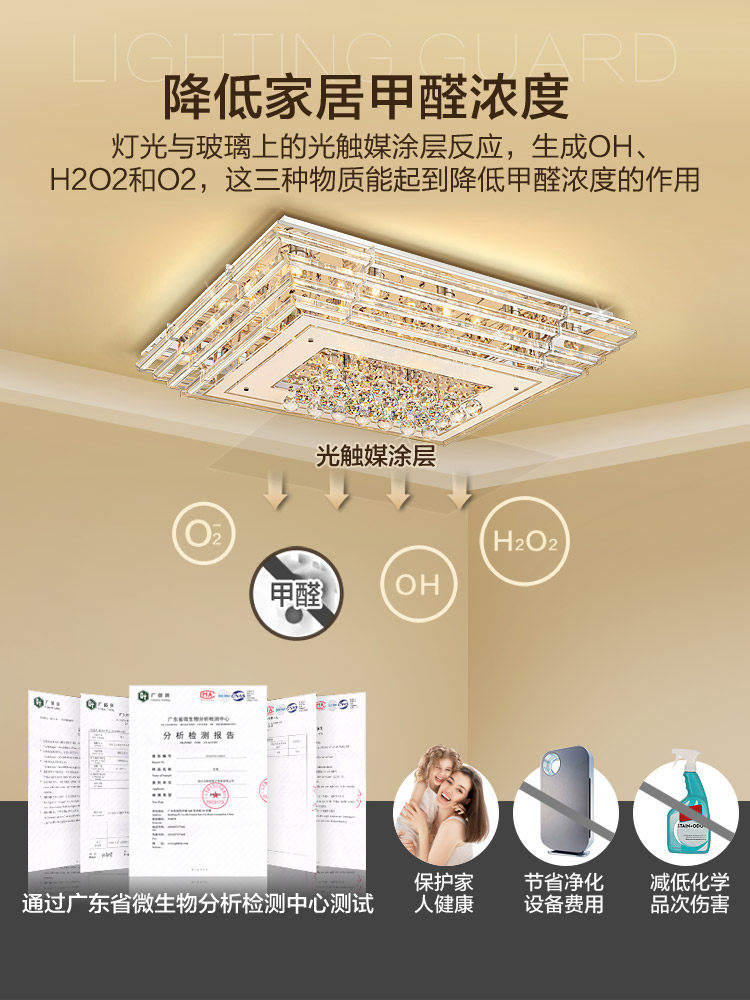 LED 천장 조명 크리스탈 거실 메인 조명 침실 샹들리에 컬렉션 광동성 중산의 현대적이고 단순하고 분위기 있는 가정용 사용