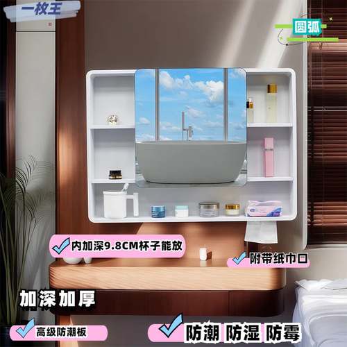 圆弧形镜柜浴室镜柜壁挂式