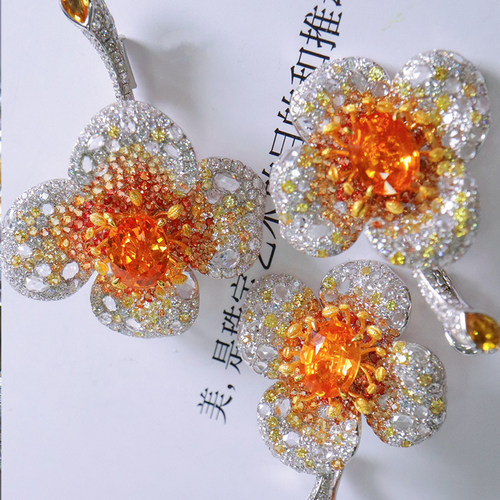 天然芬达石胸针吊坠耳钉宝创集