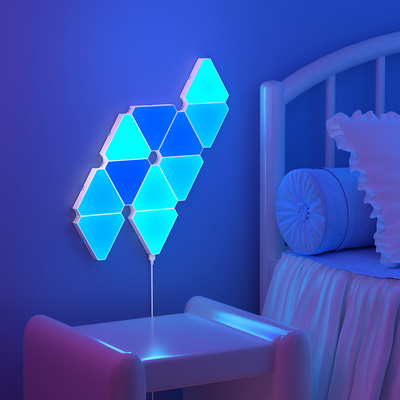 RGB电竞氛围灯拾音声控蜂窝量子灯桌搭摆件房间装饰背景墙面壁灯