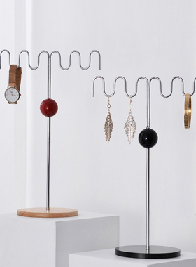 轻奢中古玄关挂首饰品钥匙置物架桌面项链耳环展示架梳妆台收纳架