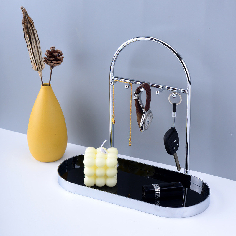 入户进门玄关钥匙收纳挂架手表手链耳环首饰杂物收纳盒香薰香水盘