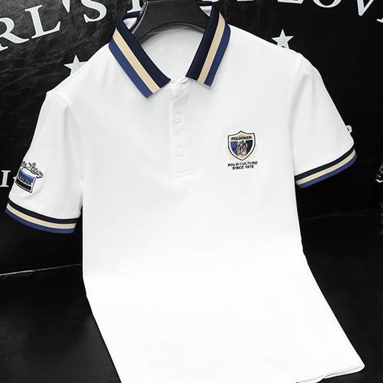 欧洲站潮牌翻领短袖T恤男2025夏季新款高品质时尚Polo衫男装体恤