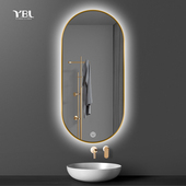 智能浴室镜壁挂椭圆led防雾卫浴镜带灯卫生间镜子挂墙式 洗手间镜