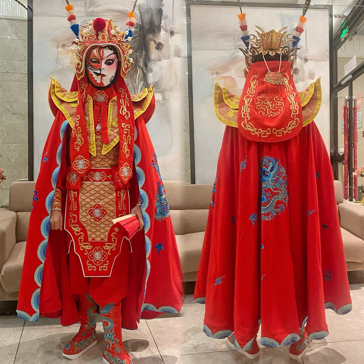新款龙鳞甲刺绣全套川剧变脸服装民族服装/舞台装