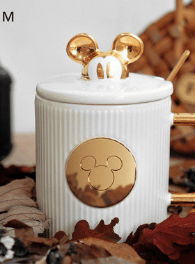 GERM迪士尼马克杯女高颜值咖啡杯水杯米奇创意杯子带盖陶瓷杯新款