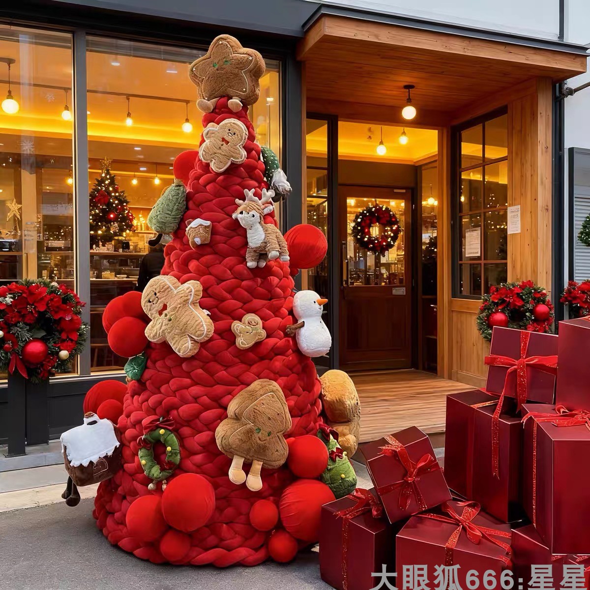 巨型针织圣诞树美陈户外门店商场橱窗圣诞节日网红打卡装置摆件