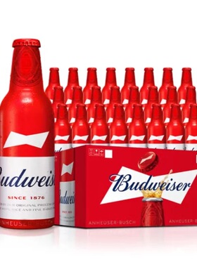 百威铝瓶啤酒红瓶铝罐百威355ml24瓶 新鲜日期整箱 江浙沪皖 包邮