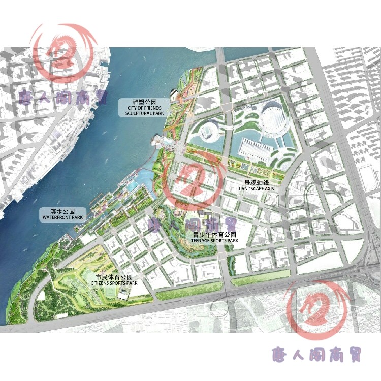 城市河岸滨水滨河滨江带湿地公园景观规划设计方案文本+SU+CAD