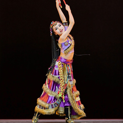 新款民族舞蹈服装演出服阿伽鼓同款藏族舞剧目服定制艺考独舞定做