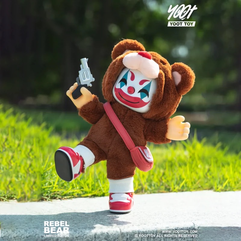 正版现货YOOT TOY叛逆熊小丑熊 褐色熊 毛绒公仔人偶潮玩摆件礼物