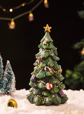 跨境新品姜饼圣诞树桌面摆件家居客厅圣诞氛围道具布置圣诞装饰品