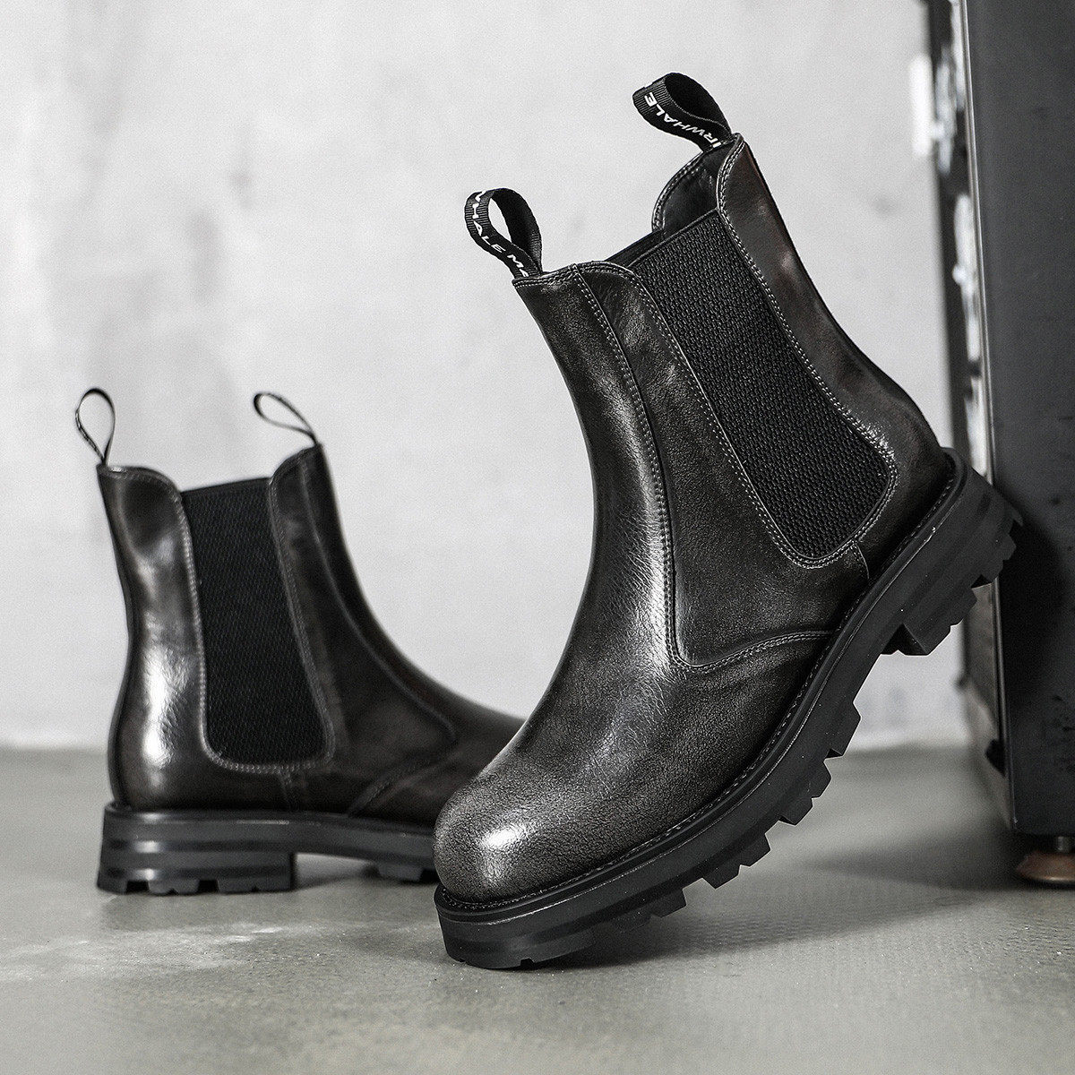 MARK WARFIELD LEATHER MARTIN BOOTS MENS HIGH-TOP CASUAL BRITISH RETRO CHELSEA BOOTS BOOTS BOOTS WINTER FLEECE