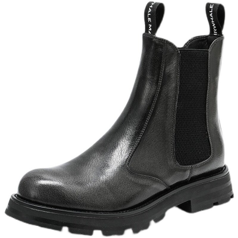 MARK WARFIELD LEATHER MARTIN BOOTS MENS HIGH-TOP CASUAL BRITISH RETRO CHELSEA BOOTS BOOTS BOOTS WINTER FLEECE