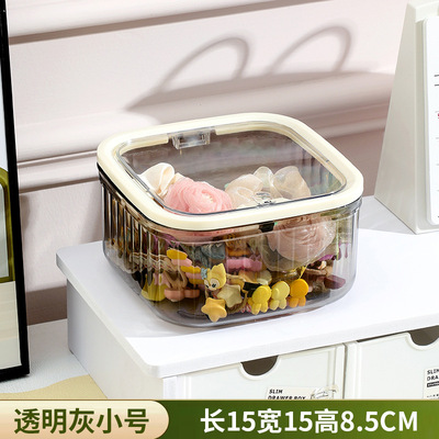 【下单立减50】轻奢桌面收纳盒一键开关大开口防尘收纳盒透明_WT