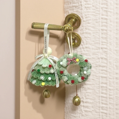 【下单立减50】扭扭棒圣诞树挂件手工diy苹果圣诞树材料包驾车_F