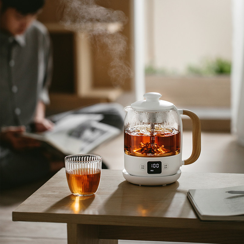 小熊煮茶器电热水壶保温一体家用煮茶壶黑茶全自动小型办公室玻璃