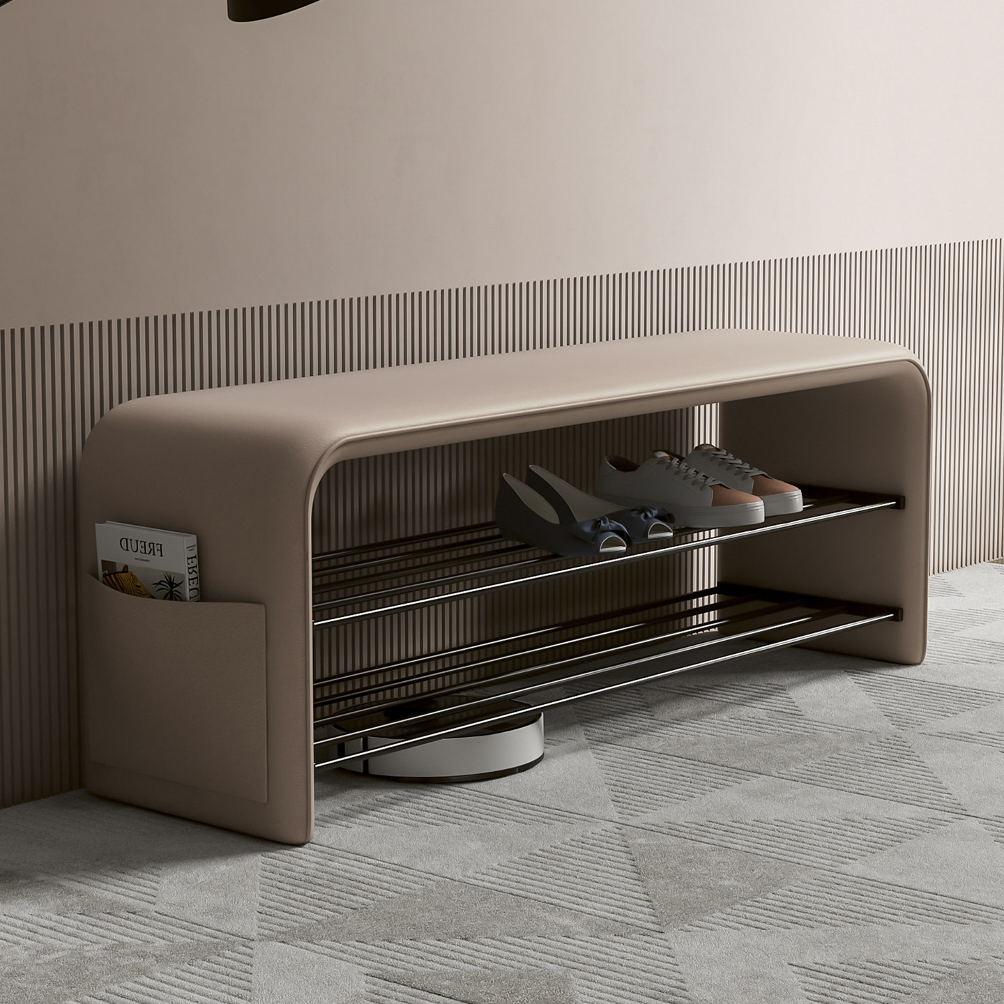 【头层牛皮】轻奢长凳双层鞋架版门口换鞋凳鞋柜卧室一体沙发凳,住宅家具,换鞋凳,淘宝优惠券,粉丝福利购,淘宝优惠卷