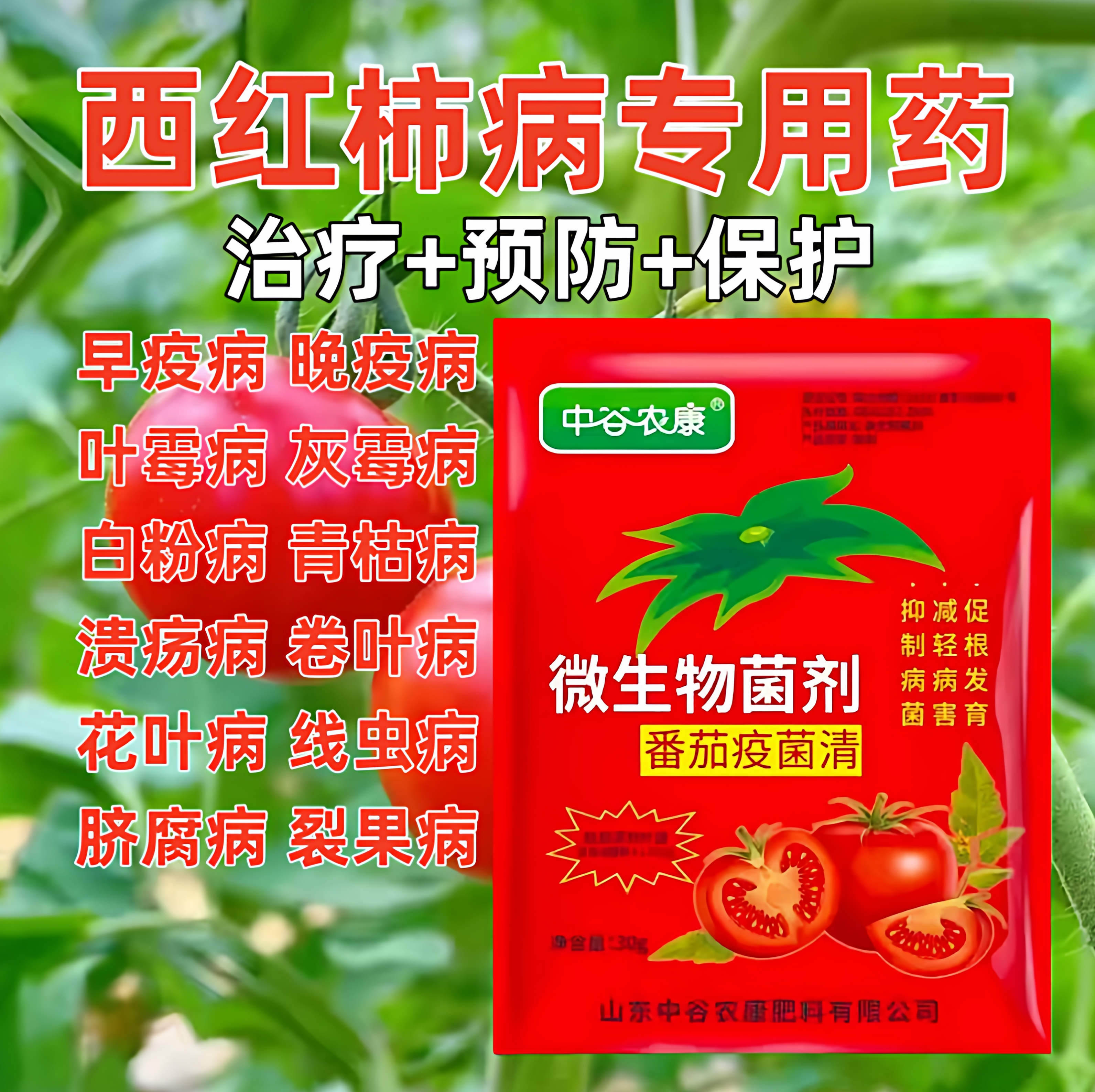 番茄病毒病专用药西红柿防病青枯卷叶枯萎灰霉病防病病菌清杀菌剂