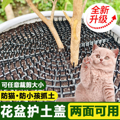 花盆防猫抓保护罩防猫网护土盖围栏盆栽网罩防小孩防护抓刨土盖板