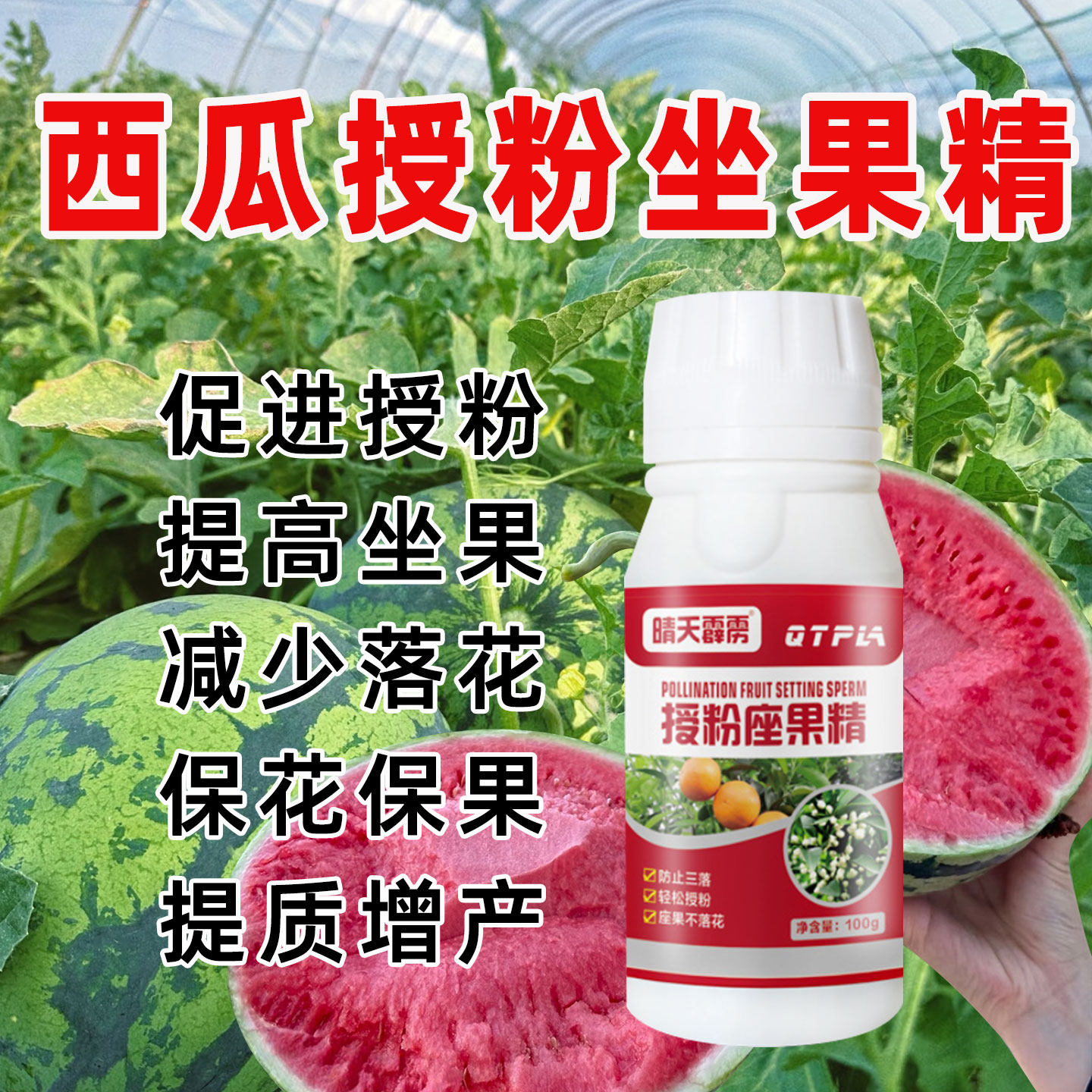 西瓜授粉药喷花坐果增瓜座瓜甜瓜专用肥料坐瓜灵座果灵南瓜点花药