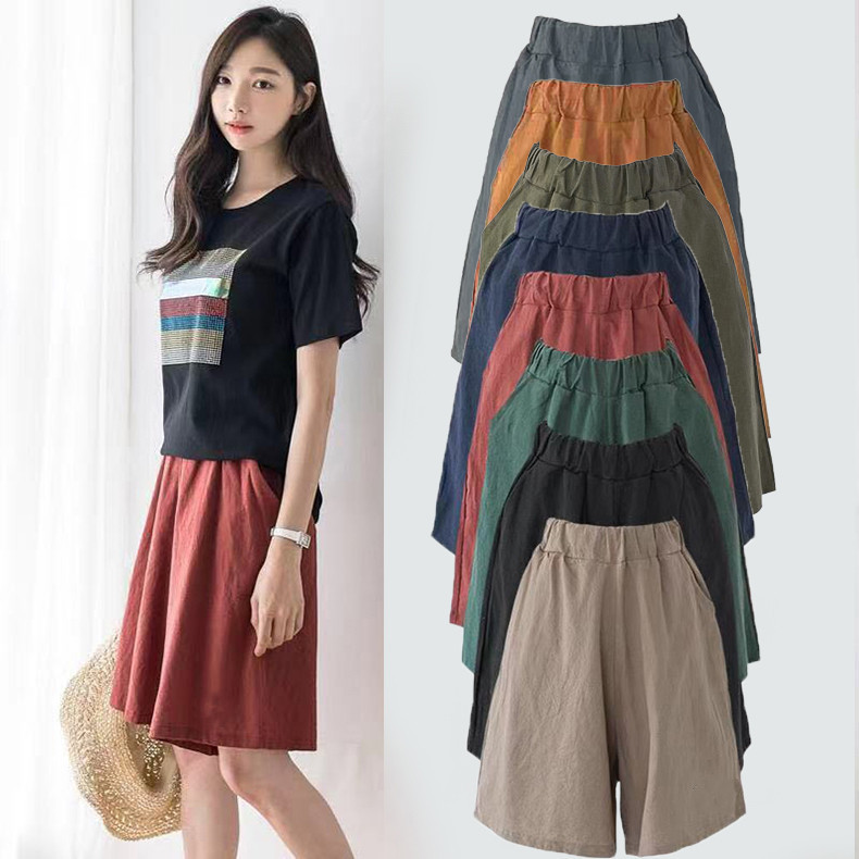 胖mm加肥加大松紧腰五分阔腿