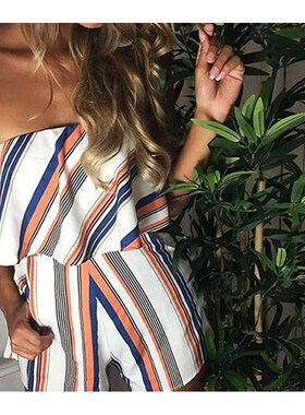 Aliexpress hot style source flounce stripe printed