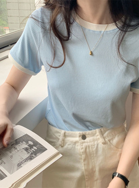 2023summer women short sleeve o neck t shirt blouse tops tee