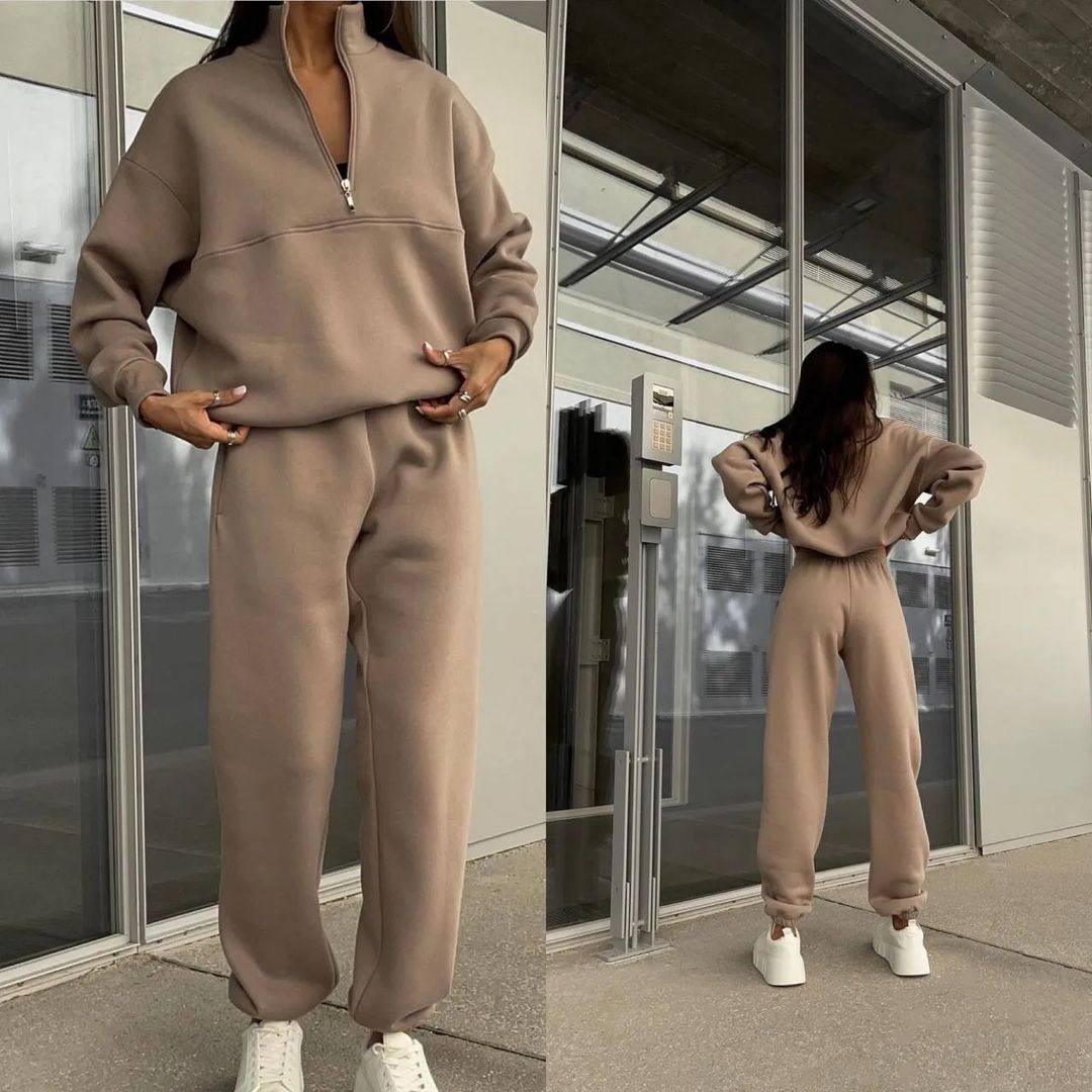 2024 versatile casual fashion thickened hoodie pants set套装