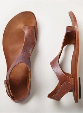 凉鞋女2020夏季新款大码平底女鞋wish外贸欧美爆款夹趾凉鞋