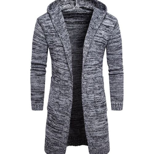 new men hooded cardigan Male sweater knit свитер针织衫