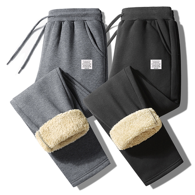 Winter Warm Fleece Pants Men Thick Casual Thermal Sweatpants