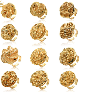 24K Gold Plated Bridal Jewelry Ring men's and women'