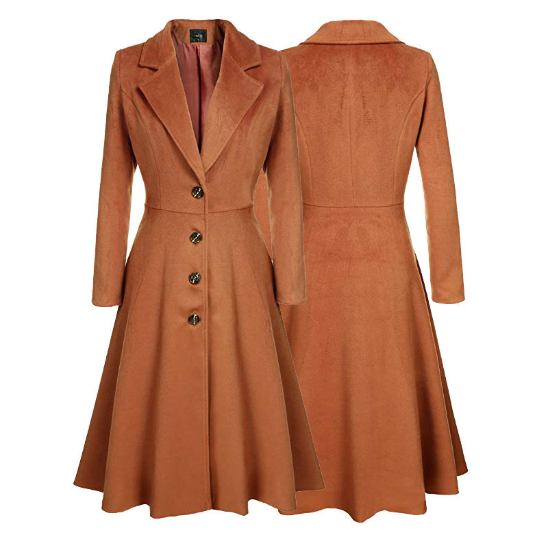 Plus-size 3XL ladies slim long woolen coat trench coat女风衣