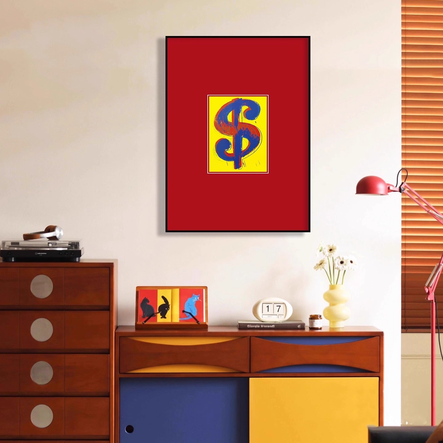 多巴胺彩色挂画客厅小众艺术组合装饰画简约迪沃霍尔美元包豪斯