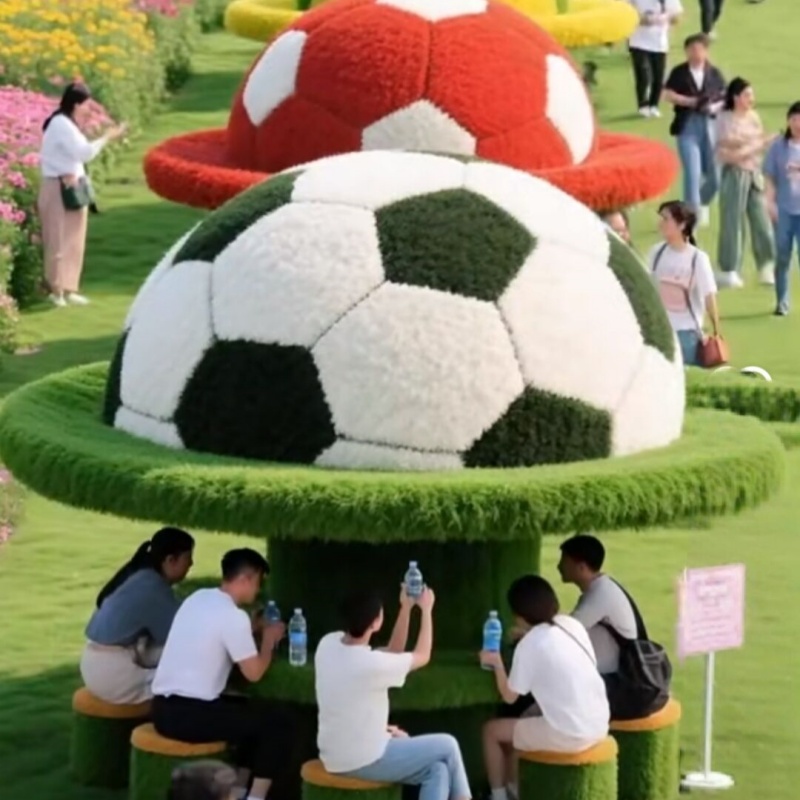 仿真绿雕帽子户外巨型草帽网红打卡拍照大草帽景区花海美陈装饰品