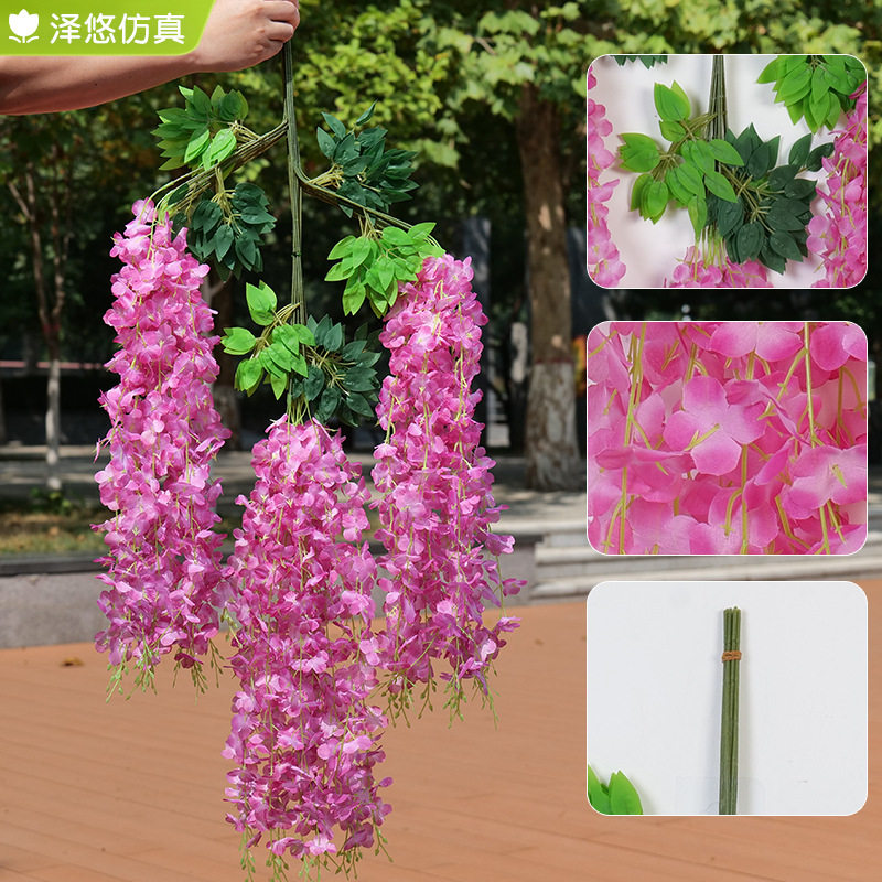 仿真紫藤花假罗兰吊顶室