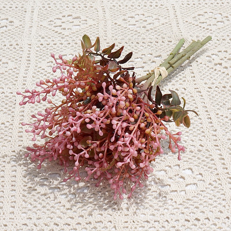仿真花手札珍珠果束假花