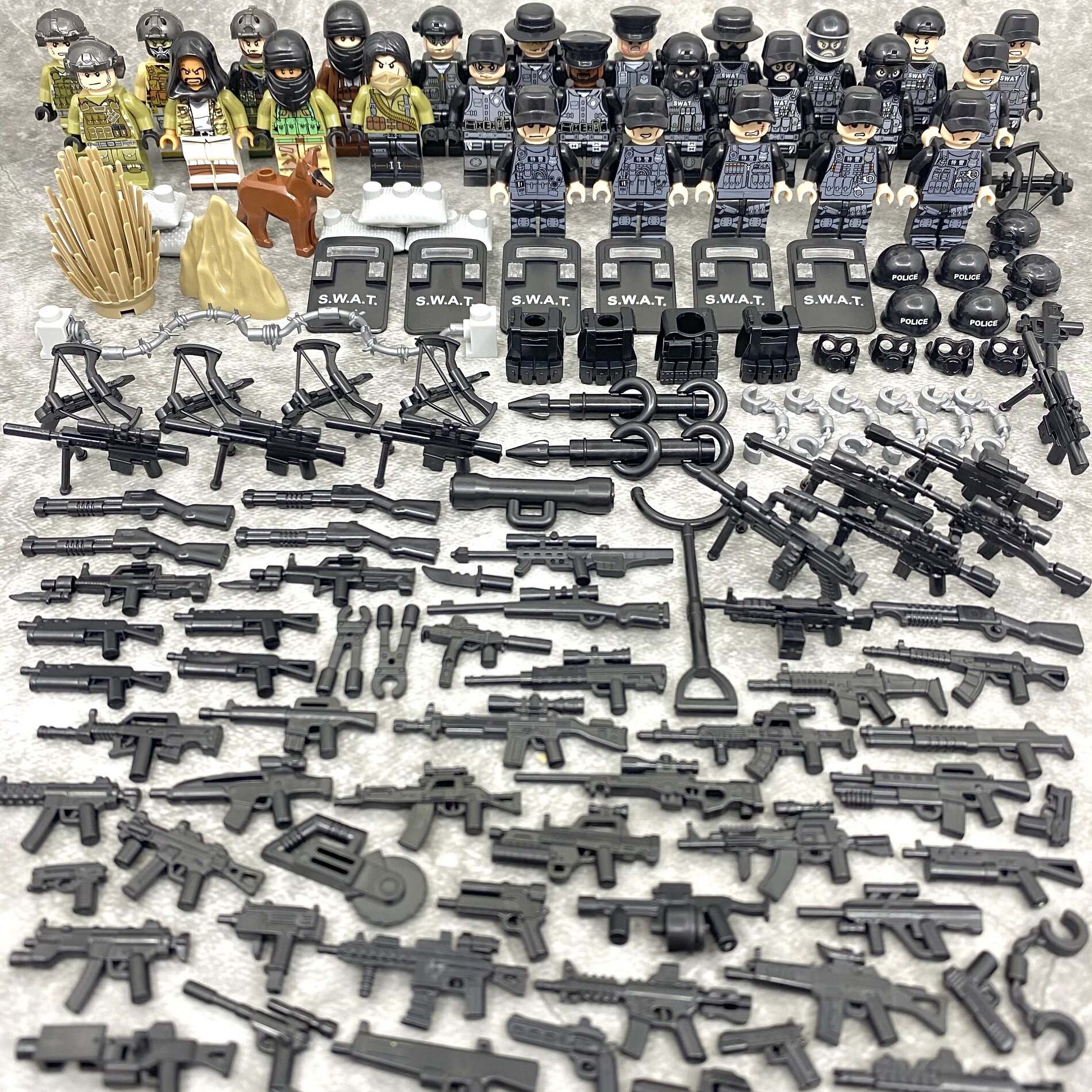 乐高积木军事人仔特种兵警察小人偶防爆特警8岁儿童拼装新款玩具