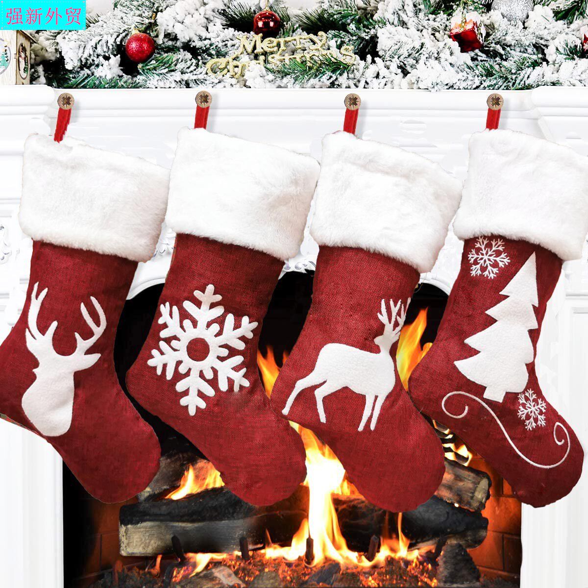 christmas socks elk sock gift bag xmas tree pendants 圣诞袜