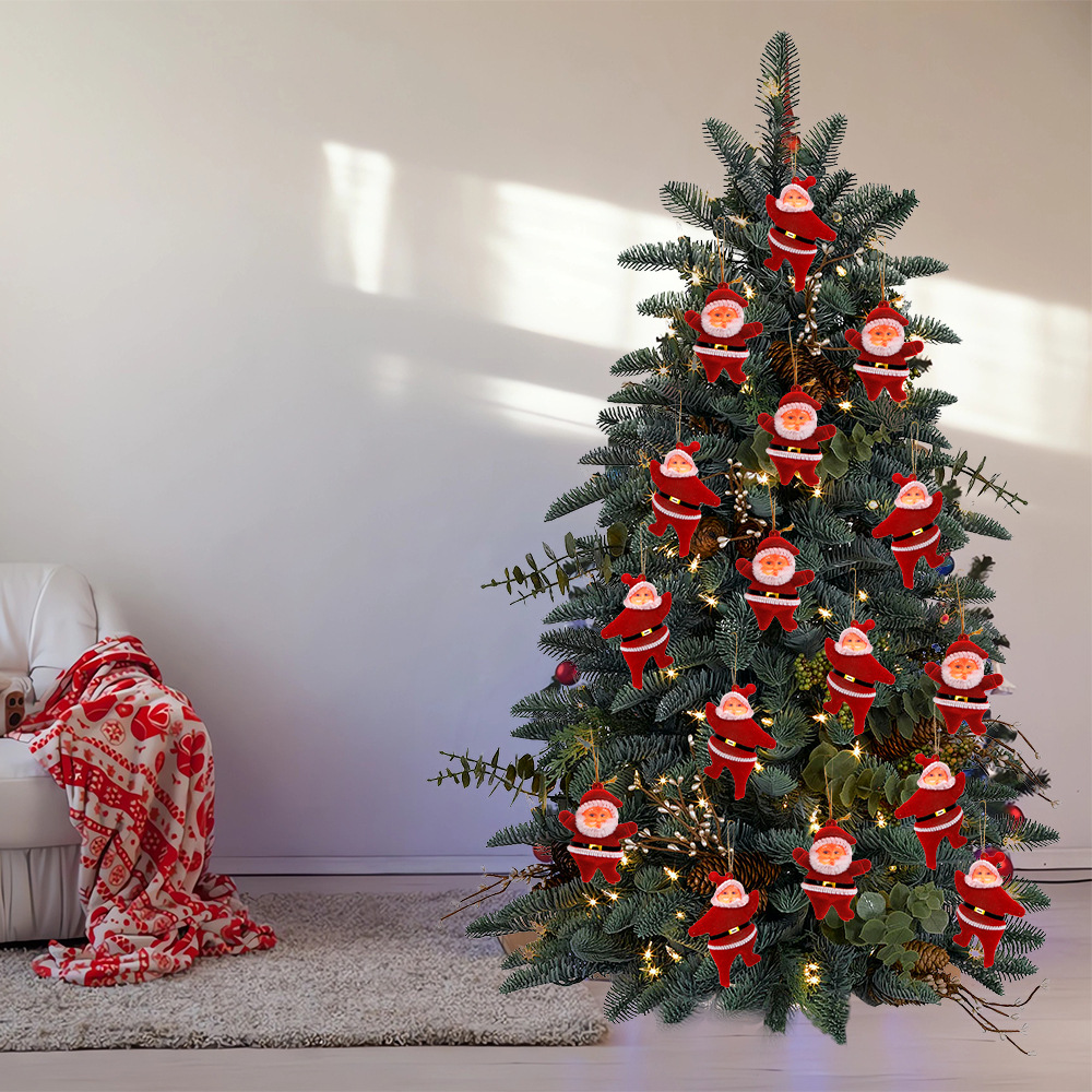 Hang Christmas Tree Decoration Red Plush Santa Claus pendant
