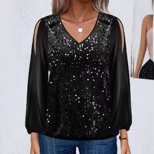 Spring summer pullover top shoulde woman long sleeved shirt