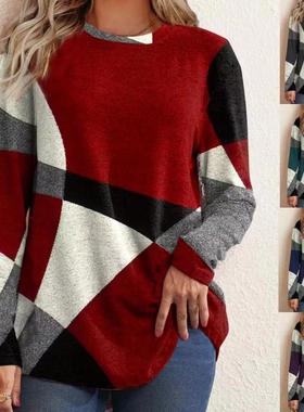 tops spring/autumn women long sleeved loose fitting T-shirt