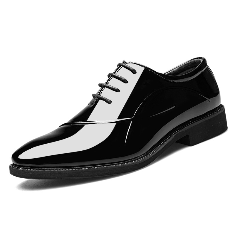 New men lace up leather shoes plus size business dress shoes