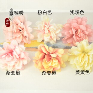 5cm牡丹带簪针多色娃娃发饰配件车挂绢花diy手作材料车挂饰品