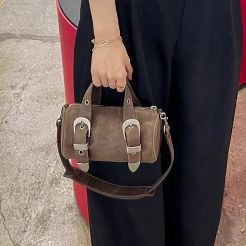 清仓 复古百搭美拉德皮带扣手提包枕头小包斜挎包包女包韩国潮