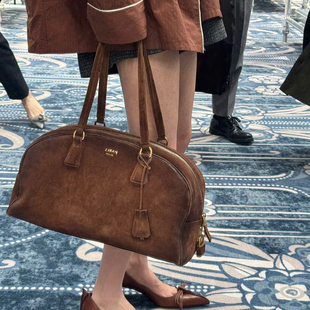 2025新款复古磨砂麂皮单肩包女包大容量简约休闲手提包通勤托特包