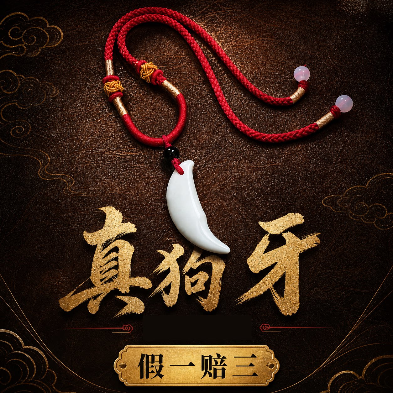 项链真广西黑狗牙齿吊坠婴儿童宝项坠/吊坠