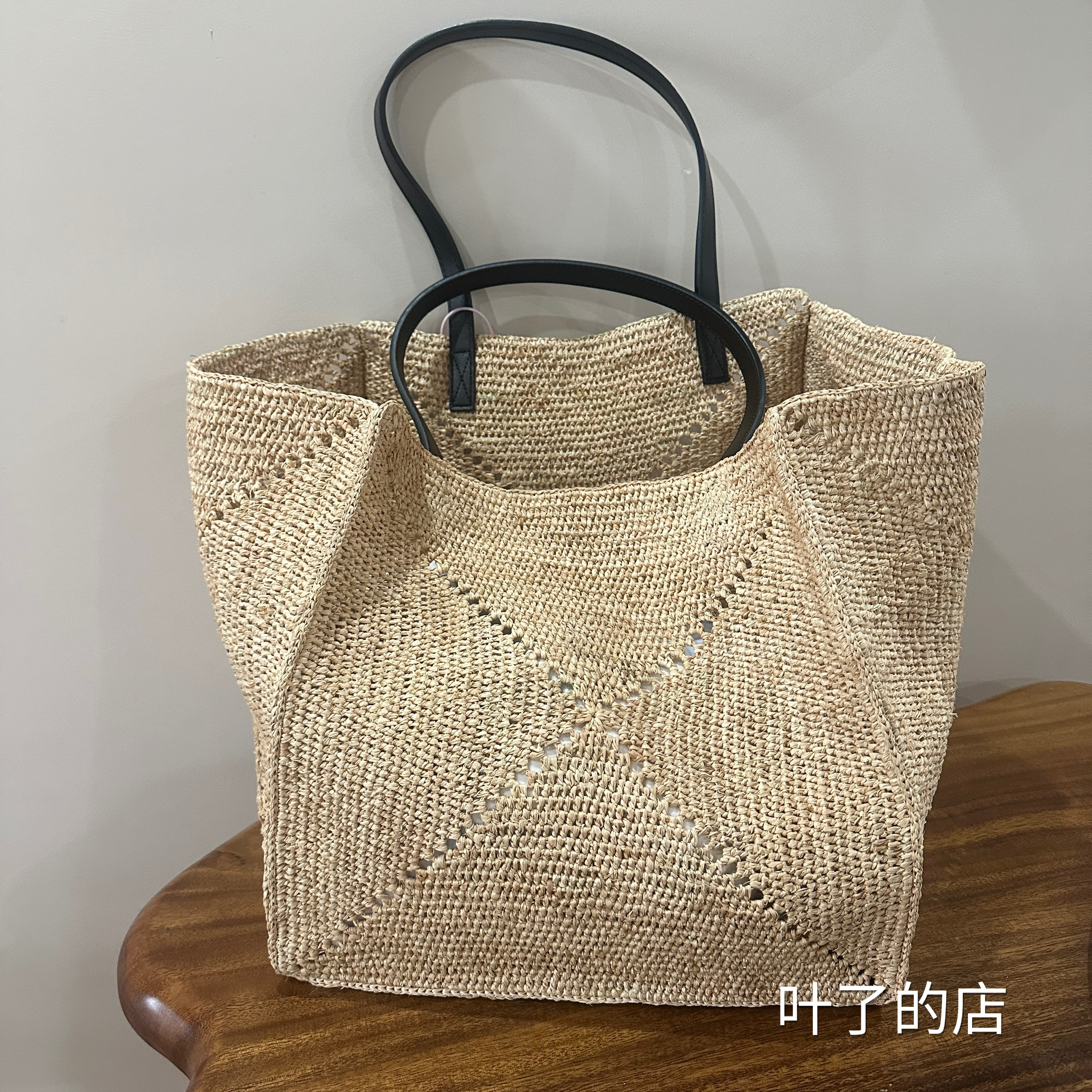 2026新款超大容量拉菲草手工编提织包草编海边度假风妈咪包购物袋