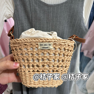 ins儿童编织25春海边度假风镂空纯手工儿童包女童 斜挎包成人可背